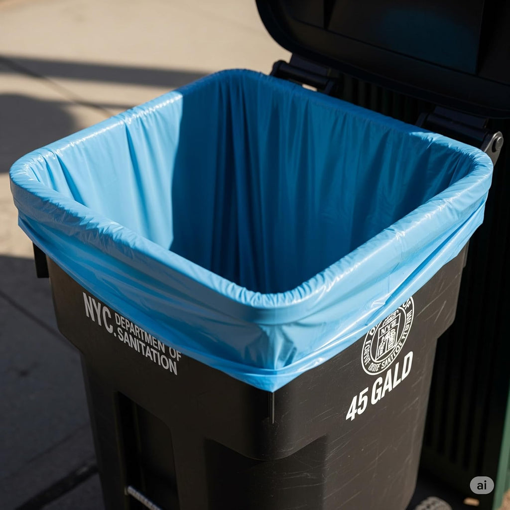 Recycling Trash Bags, 55 Gallon, Blue