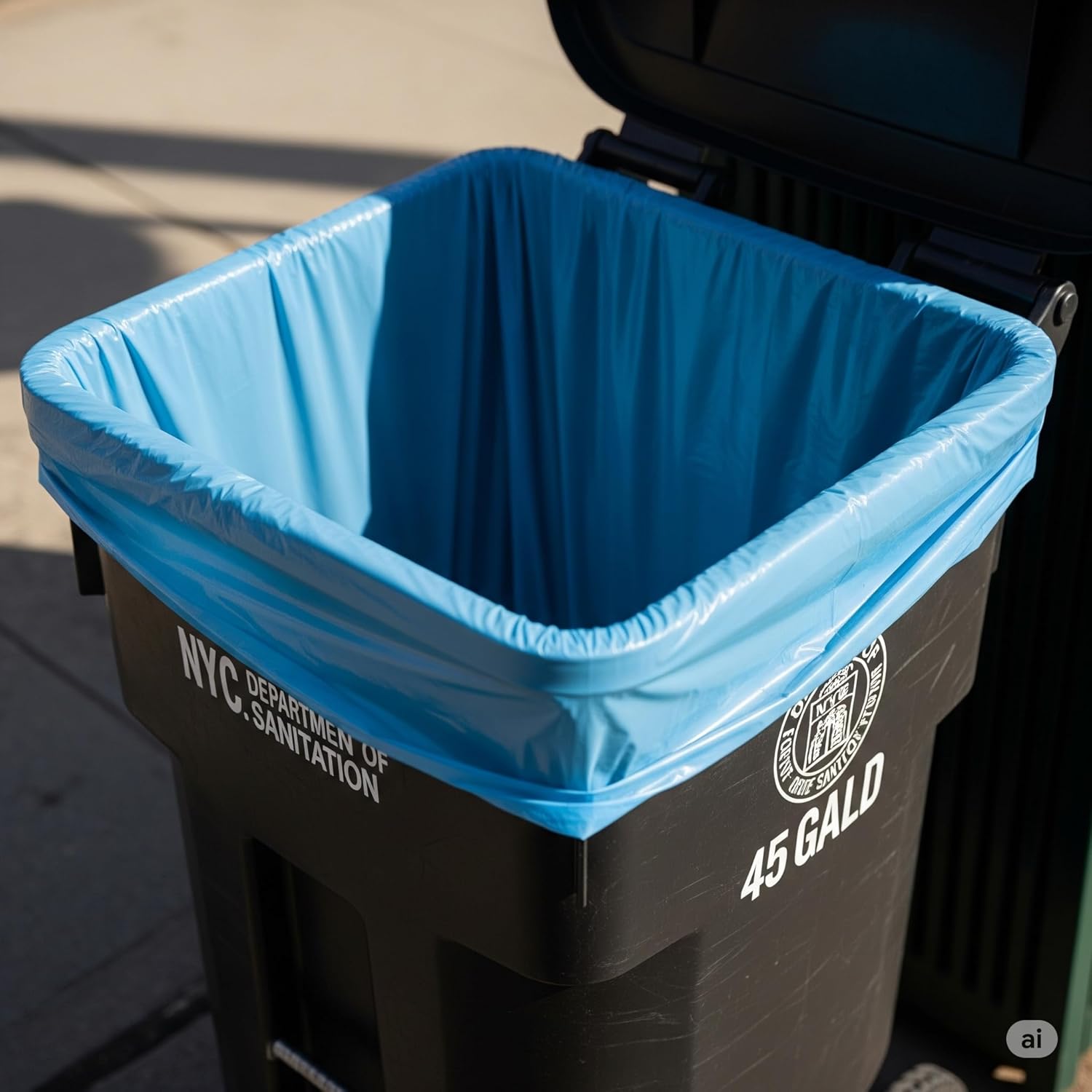 Recycling Trash Bags, 55 Gallon, Blue
