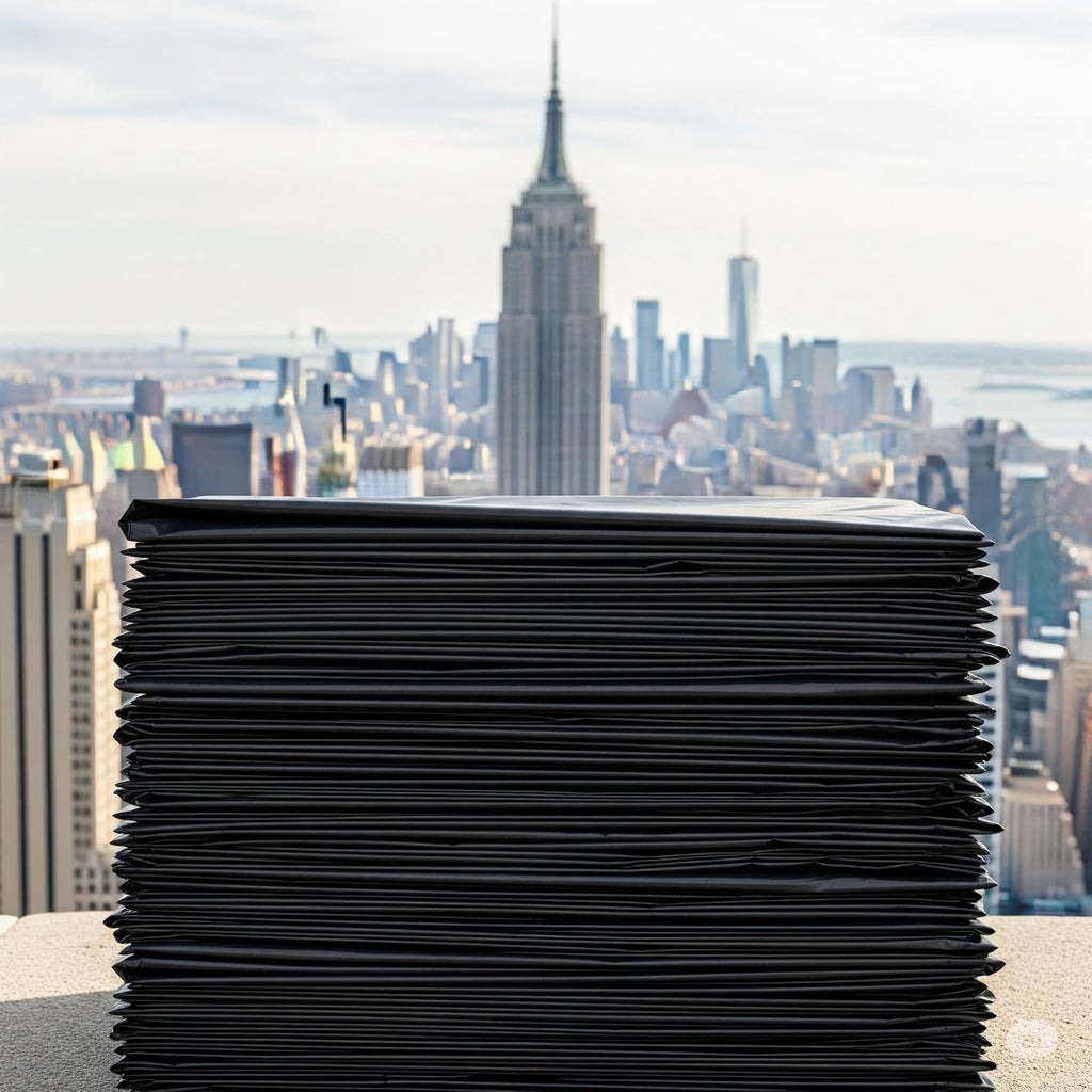 Heavy Duty Black Garbage Bags, 45 Gallon, 2.1 Mil, 100 Count, NYC BIN